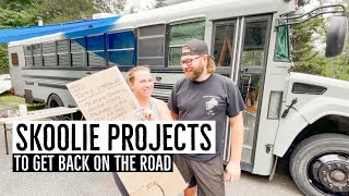 SKOOLIE PROJECTS to Get Back on the Road! || DIY Skoolie Renovation  Ep 5