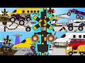 踏切アニメ モンスタートラックとパトカーと救急車など 電車・動画人気まとめ2 Railroad Crossing and train railway level crossover