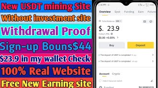 New Best earning Usdt Mining Site | usdt earning site | trx usdt mining app | Cloud Mining