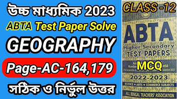 Abta Test Paper 2023 class 12 Geography page AC 164,179/Hs Abta Test Paper 2023 Geography ac 164.