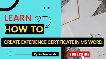 how we can create Experience Certificate in MS Word #Design #certificate