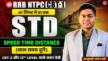 RRB NTPC 12th LEVEL MATHS CLASSES 2025 | SPEED TIME & DISTANCE | NTPC ALL SHIFT MATHS QUESTIONS 2025