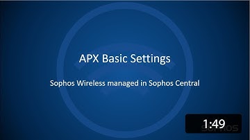 Sophos Wireless: APX Basic Settings