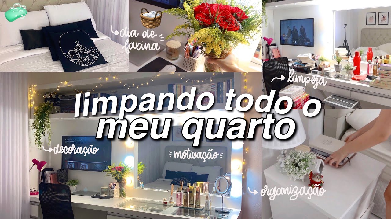 FAXINA NO QUARTO | limpando e organizando tudo #cleaningmyroom