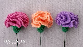 HOW to CROCHET a CARNATION FLOWER  Fast and Easy Flowers for a Wedding and Prom Bouquet by Naztazia