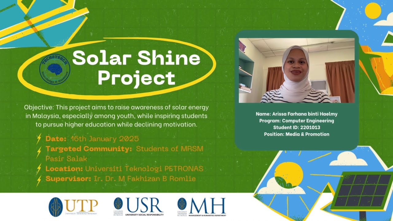 UTP MPU4 [Solar Shine Project]- Arissa Farhana (22010103) - YouTube