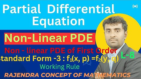 Non-Linear PDE of First Order | Standard form -3  | f(x,p)=f(y,q) | Working Rule |Solve: p^2+q^2=x+y