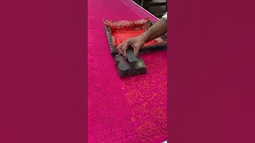 Orange on red block print #foryou #youtube #blockprinting with include