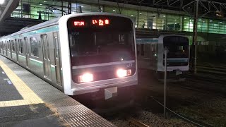 【571M】E501系K703編成の普通列車いわき行が勝田駅4番線を発車