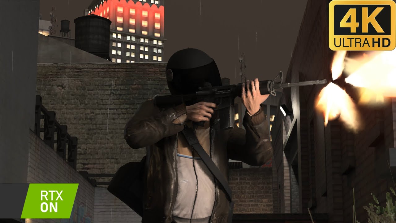 GTA IV Street Gunfight With RTX REMIX | 4K Modded Gameplay