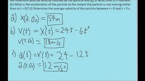 The position of a particle moving along an x axis is given by