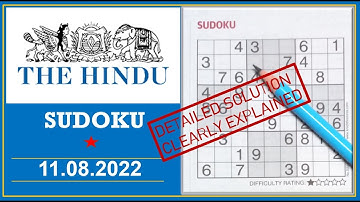 How to Solve 1 Star Hindu  Sudoku Aug 11 2022 -  Step By Step Solution