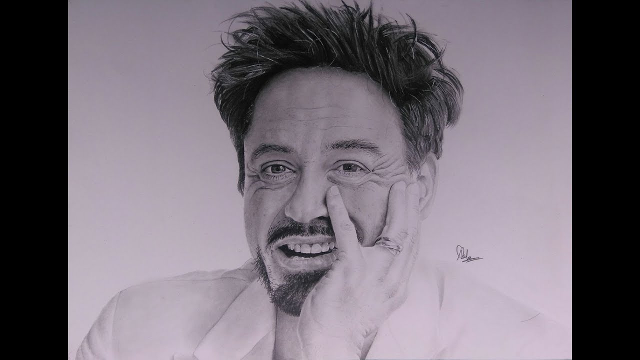 Drawing Robert Downey Jr. Iron Man 4K - YouTube