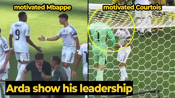 Look at Arda Guler gesture as he motivates Mbappe and Courtois during the break against Dortmund