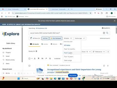 EBSCO Explora Tutorial LSC504