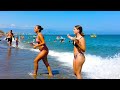 Torremolinos beach walk malaga spain july 2023  playa del bajondillo 4k