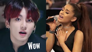 Video thumbnail of "Various famous people reacting to Ariana Grande vocals/high notes!"