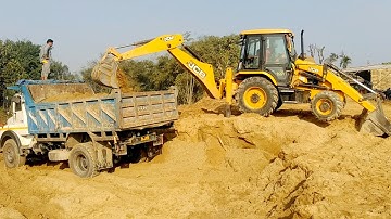 Full Loading-JCB Backhoe Loader At Amazing Work-JCB 3DX Eco Backhoe Loading Mud in Dump Truck