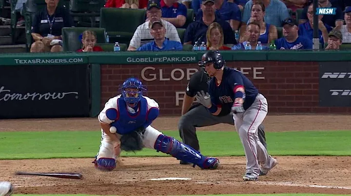 BOS@TEX: Barnette pretends to field Vazquez's bat
