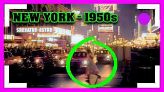 🟢 New York night streets 🌜 IN COLOR  1950s [remastered, 60FPS]
