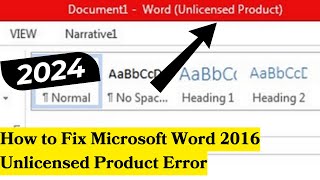 How to Fix Microsoft Word 2016 Unlicensed Product Error | 2024