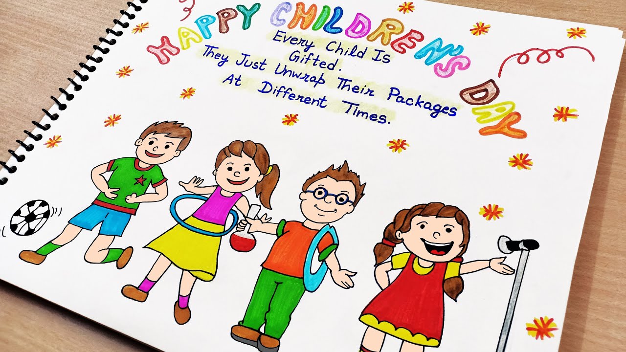 Children's Day Drawing | Children's Day Poster | Children's Day ...