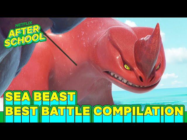 BEST Battles u0026 Action Moments in The Sea Beast | Netflix After School class=