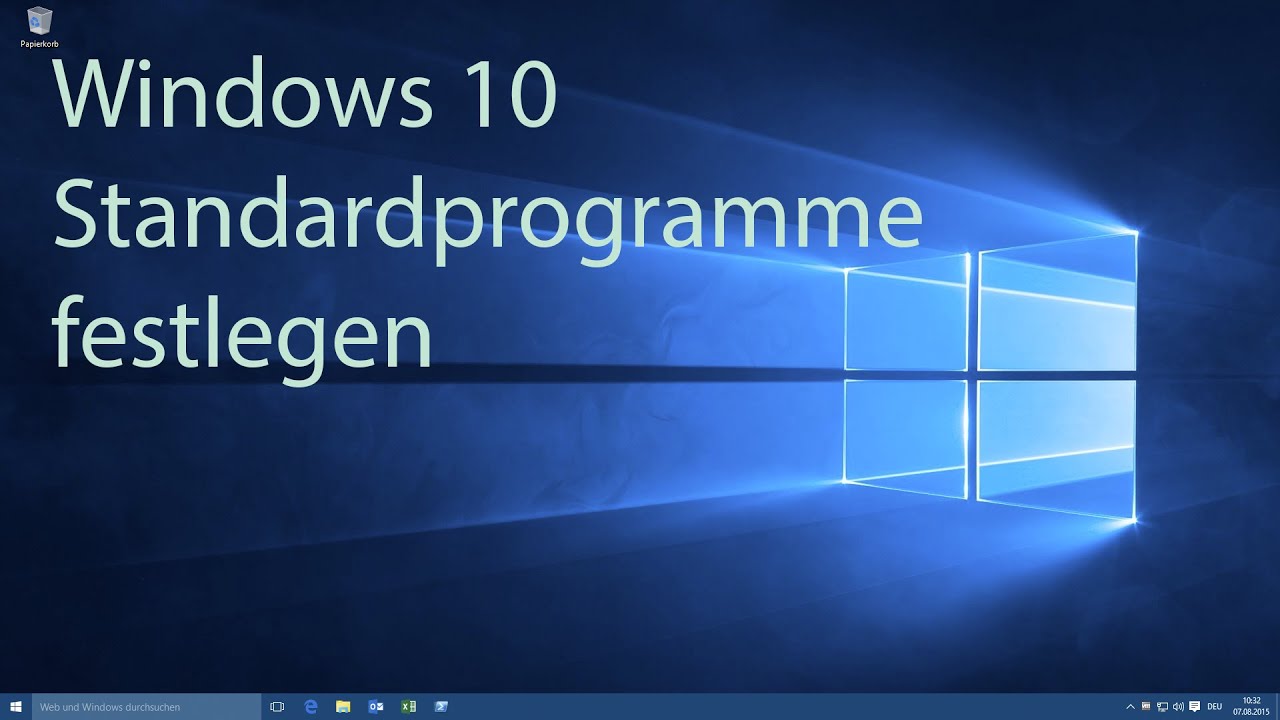 Windows 10 - Standardprogramme festlegen - YouTube