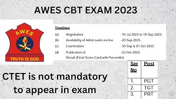 AWES CBT Exam 2023 | Army Public School | PGT | TGT | PRT