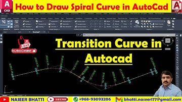 How to draw spiral curve in autocad | how to draw transition curve in autocad | spiral curve lisp