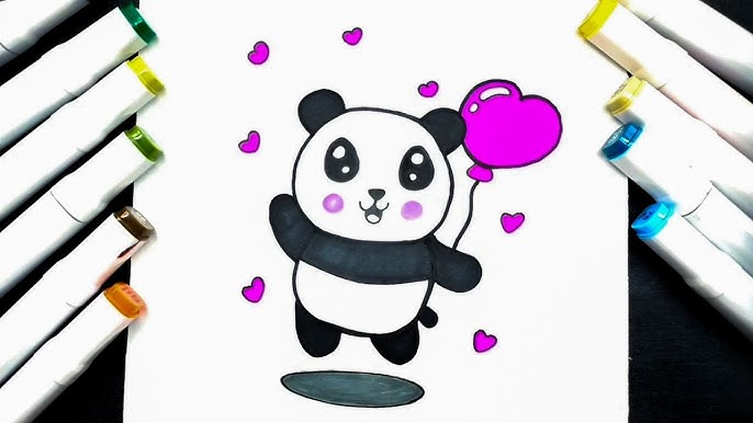 Como desenhar URSO PANDA KAWAII FOFO how to draw cute panda bear