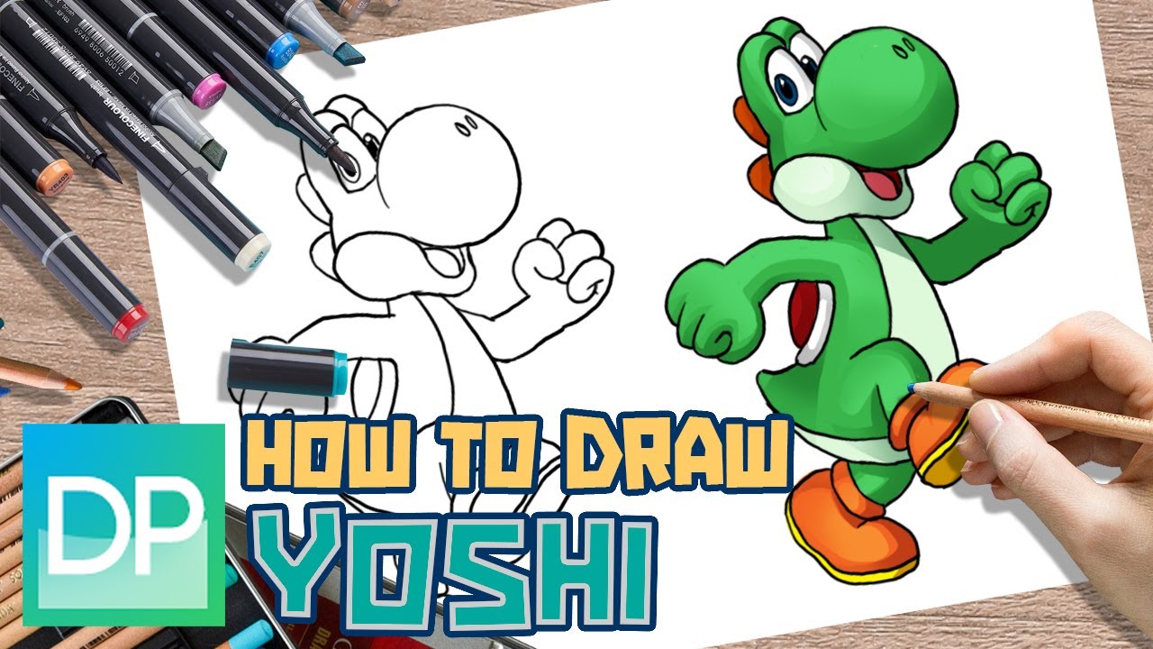 How to Draw Yoshi (Nintendo) VIDEO & Step-by-Step Pictures