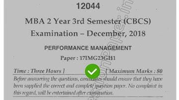 2018 Mdu MBA 3rd Sem Peformance Management Question Paper #MduQuestionPaper