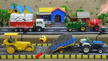 DIY Mini Tractor Road Roller Builds Concrete Road | Amazing Construction Science Project@topminigear