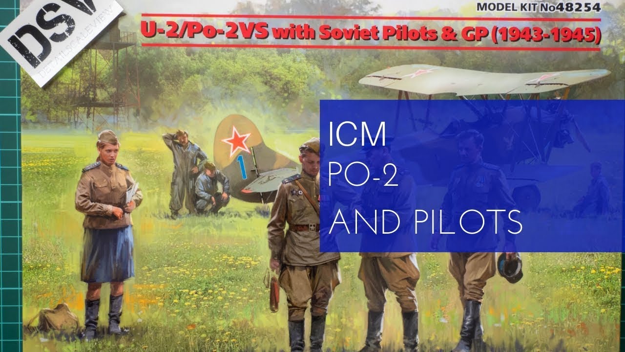 1943-1945 1:48 Plastic Model Kit 48254 ICM U-2/po-2vs With Soviet Pilots & Gp 