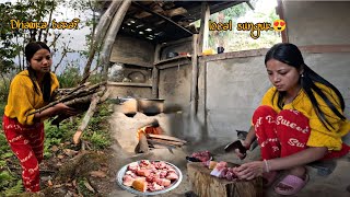 sungur ko masu ra rayo saag||homemade lal patthar||Darjeeling Village life ❣️