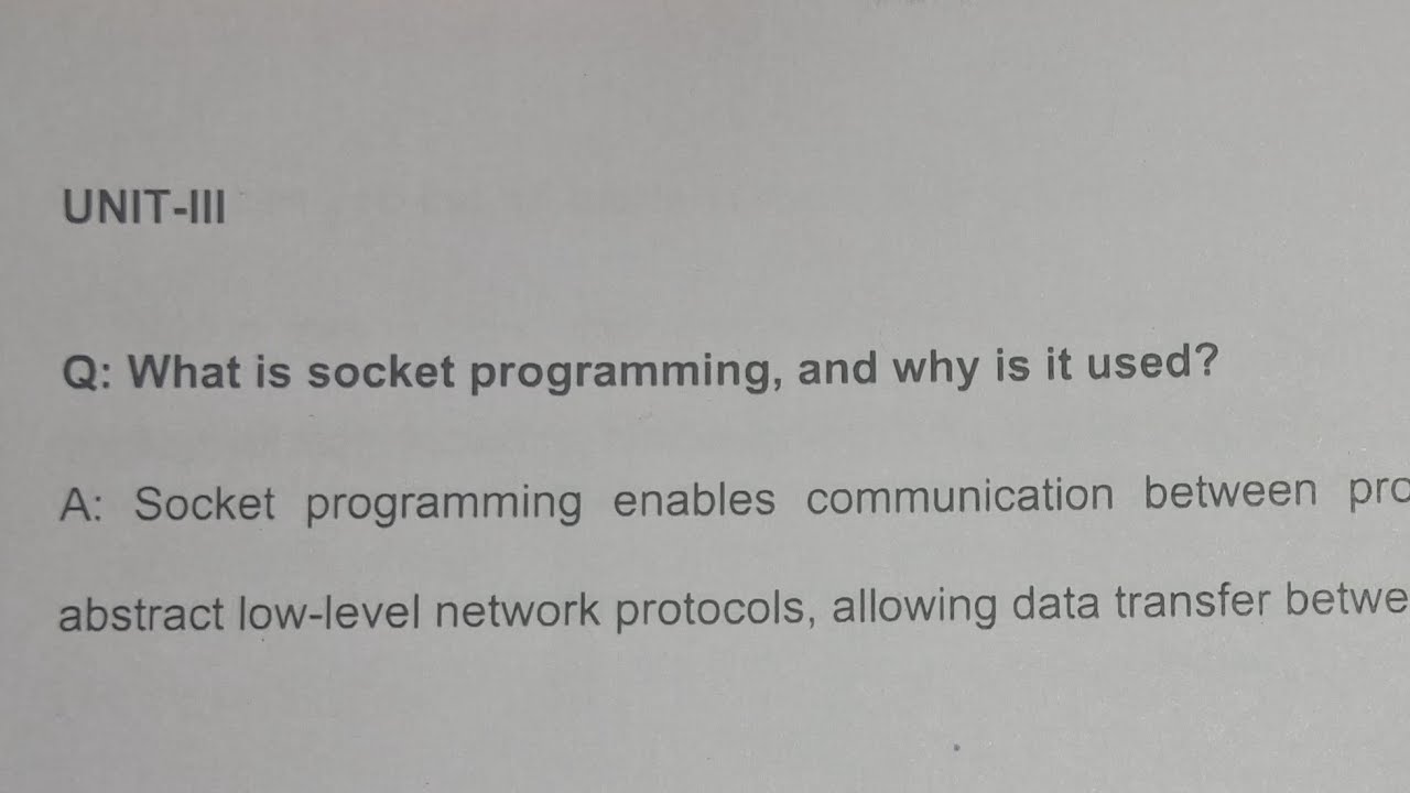 Socket programming in unix programming | Osmania university | Unit 3 ...