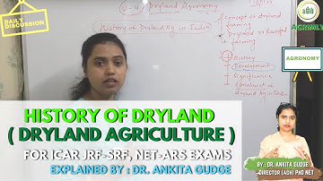 History of Dryland Agriculture (AGRONOMY) for ICAR JRF-SRF NET ARS STO | By Dr. Ankita Gudge