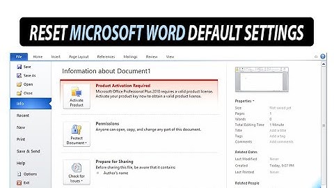 ✅ How to reset Microsoft word to default settings