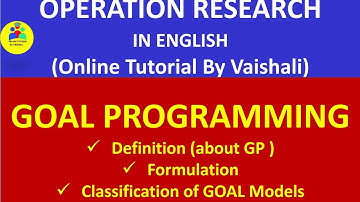 Goal Programming Operation Research in english | Multi Criteria Decision Problem