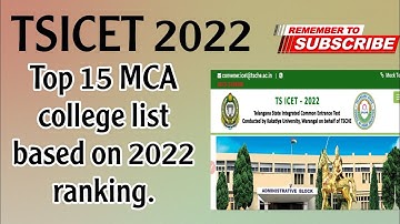 Top 15 MCA colleges in Hyderabad #mca #icet2022