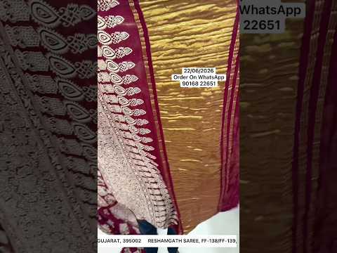 Maroon Pure Gajji Silk Saree With Mirror Work #gajjisilk #puresilk #fashion #gajji #lagdi #bandhej