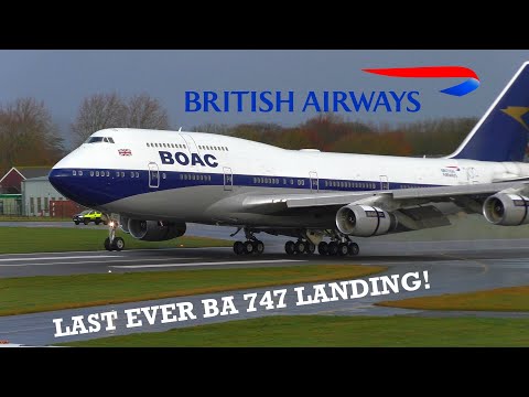 LAST EVER British Airways Boeing 747 Landing - Emotional Farewell to the BA 747 at St Athan