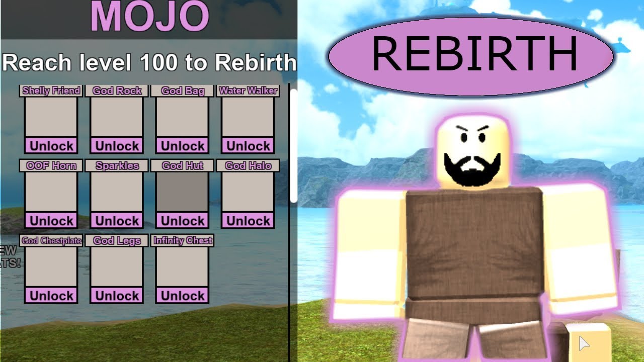 Mojo Update Review Data Wipe God Armor God Bag Etc Roblox - how to rebirth in booga booga roblox