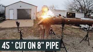WELDING 6” TO 8” SADDLED PIPE AND CUTTING 45 DEGREE END CAPS - 8” CUSTOM PIPE ENTRANCE (Part 4)
