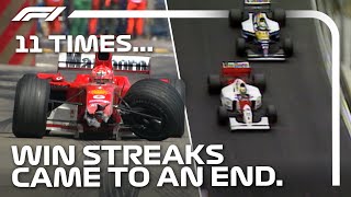 11 Times F1 Winning Streaks Ended