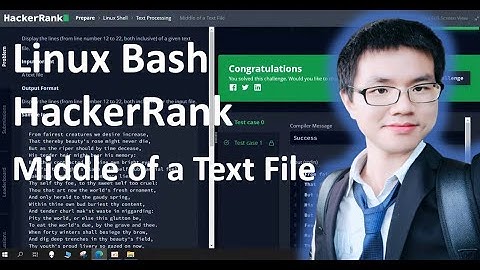 Linux  BASH Hacker Rank Solution - Middle of a Text File