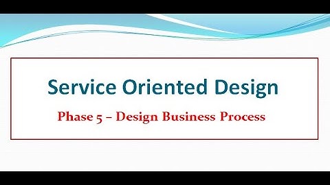 Service Oriented Design - Phase 5 - Design Business Process