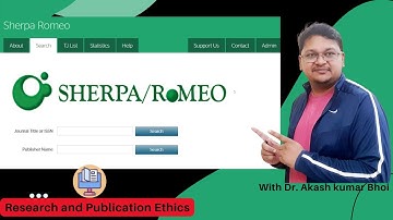 Sherpa Romeo | Publisher open access policies | eSupport for Research |  2022 | Dr. Akash Bhoi
