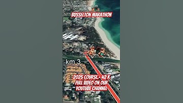 Busselton Marathon 2025: fly over the marathon course! Video of the race path.